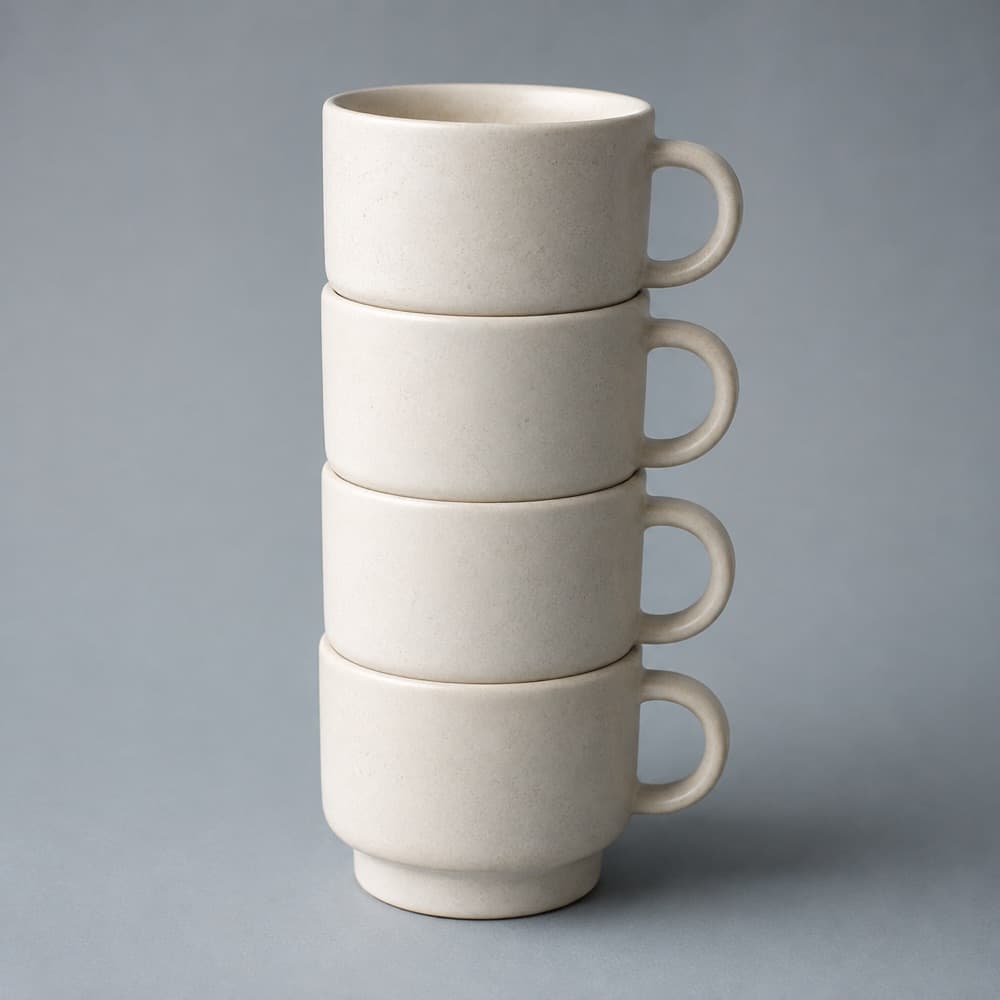 Stacking Mug 300 ml — Four of them take one shelf